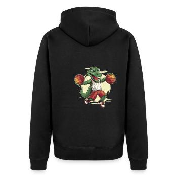 Joueur de basket-ball T Rex - Veste à capuche bio Premium Unisexe - noir - Dos - Nico (187cm)
