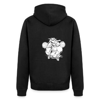 Joueur de basket-ball T Rex - Veste à capuche bio Premium Unisexe - noir - Dos - Nico (187cm)