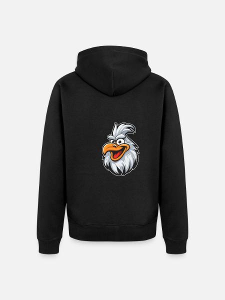 Huhn Henne Witzig - Unisex Premium Bio Zip Hoodie - Schwarz