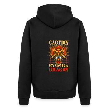 Année du Dragon 2024 - Veste à capuche bio Premium Unisexe - noir - Dos - Nico (187cm)