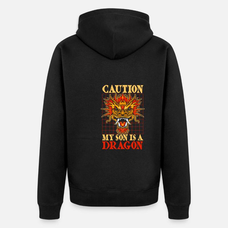 Année du Dragon 2024 - Veste à capuche bio Premium Unisexe - noir