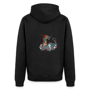 Année du Dragon 2024 - Veste à capuche bio Premium Unisexe - noir - Dos - Nico (187cm)