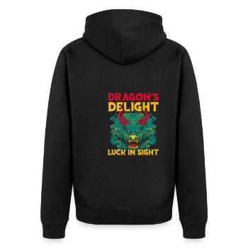 Année du Dragon 2024 - Veste à capuche bio Premium Unisexe - noir - Dos - Nico (187cm)