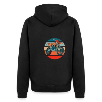 Mx Motocross Dirt Bike - Unisex Premium Organic Zip Hoodie - black - Back - Nico (187cm)