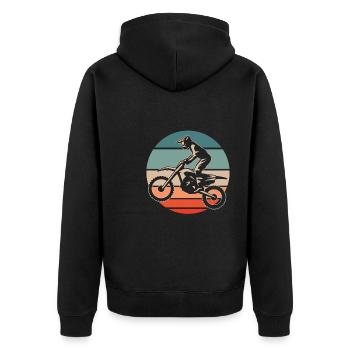 Mx Motocross Dirt Bike - Unisex Premium Bio Zip Hoodie - Schwarz - Hinten - Nico (187cm)