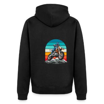 Mx Motocross Dirt Bike - Unisex Premium Bio Zip Hoodie - Schwarz - Hinten - Nico (187cm)