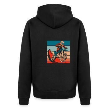 Mx Motocross Dirt Bike - Unisex Premium Bio Zip Hoodie - Schwarz - Hinten - Nico (187cm)