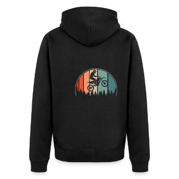 Mx Motocross Dirt Bike - Unisex Premium Bio Zip Hoodie - Schwarz - Hinten - Nico (187cm)