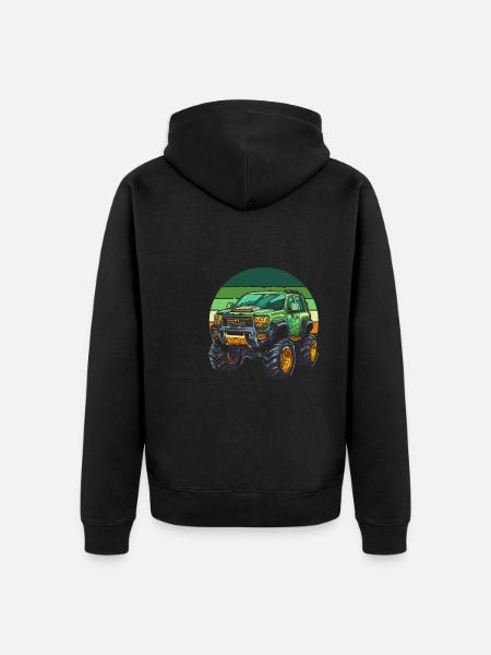 Monster Truck - Unisex Premium Organic Zip Hoodie - black