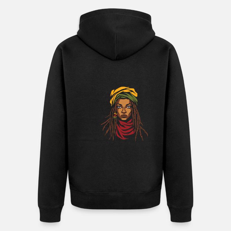 Dreadlocks de cheveux Rasta Dreads - Veste à capuche bio Premium Unisexe - noir