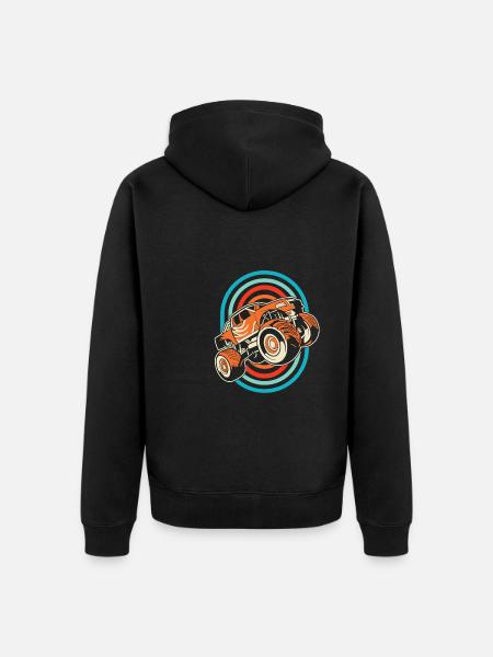 Monster Truck - Unisex Premium Organic Zip Hoodie - black