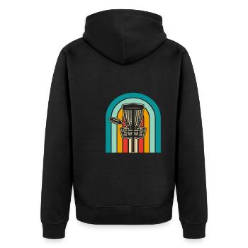 Frisbee Golf Disc Golf - Unisex Premium Bio Zip Hoodie - Schwarz - Hinten - Nico (187cm)