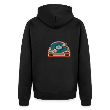 Collectionneur de disques vinyles - Veste à capuche bio Premium Unisexe - noir - Dos - Nico (187cm)