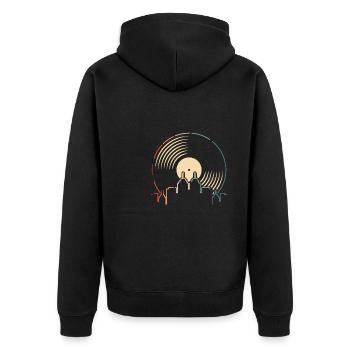 Collectionneur de disques vinyles - Veste à capuche bio Premium Unisexe - noir - Dos - Nico (187cm)
