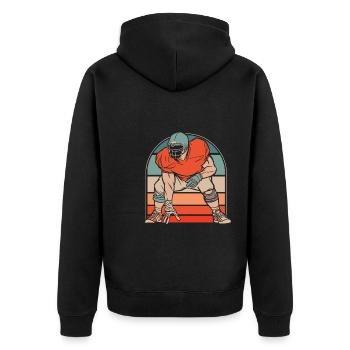 American Football - Unisex Premium Bio Zip Hoodie - Schwarz - Hinten - Nico (187cm)