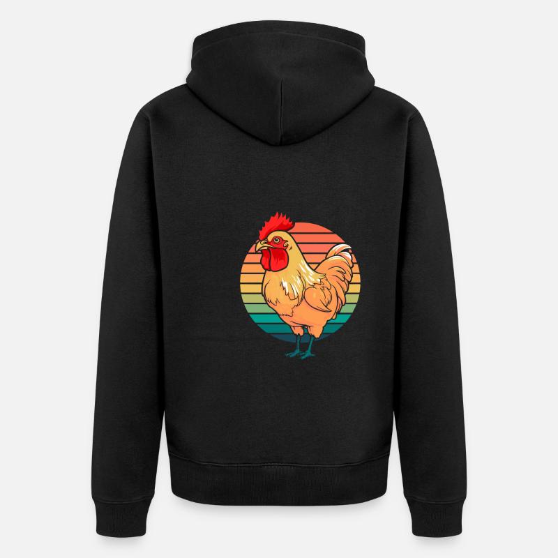Poule de poulet - Veste à capuche bio Premium Unisexe - noir