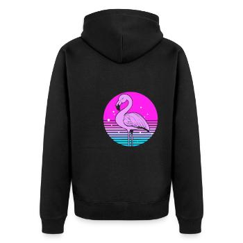 Flamant - Veste à capuche bio Premium Unisexe - noir - Dos - Nico (187cm)