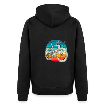 Rennrad Radsport Radsportler - Unisex Premium Bio Zip Hoodie - Schwarz - Hinten - Nico (187cm)