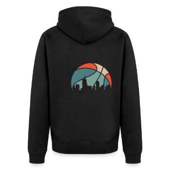 Basketball Basketball Player - Unisex Premium Organic Zip Hoodie - black - Back - Nico (187cm)