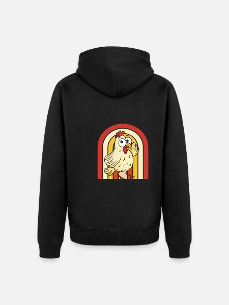 Chicken Hen - Unisex Premium Organic Zip Hoodie - black