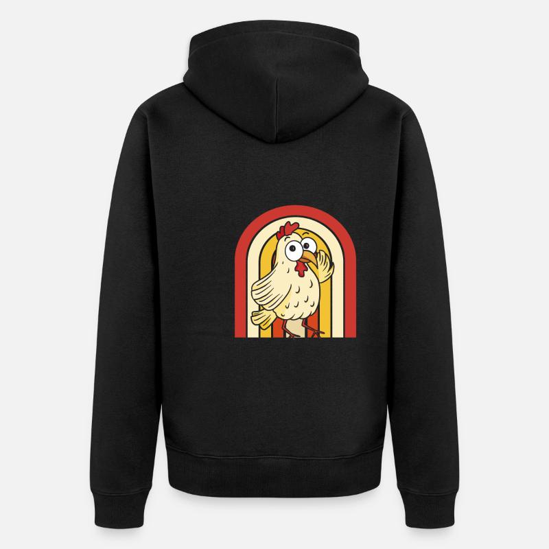 Huhn Henne - Unisex Premium Bio Zip Hoodie - Schwarz