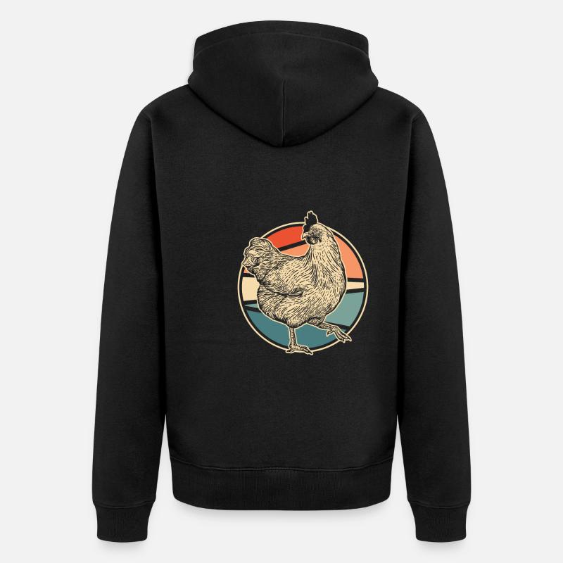 Poule de poulet - Veste à capuche bio Premium Unisexe - noir