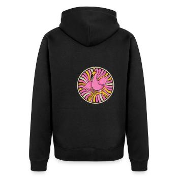 Flamant - Veste à capuche bio Premium Unisexe - noir - Dos - Nico (187cm)
