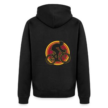 Rennrad Radsport Radsportler - Unisex Premium Bio Zip Hoodie - Schwarz - Hinten - Nico (187cm)