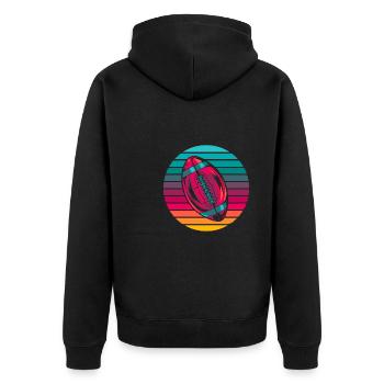 American Football - Unisex Premium Bio Zip Hoodie - Schwarz - Hinten - Nico (187cm)