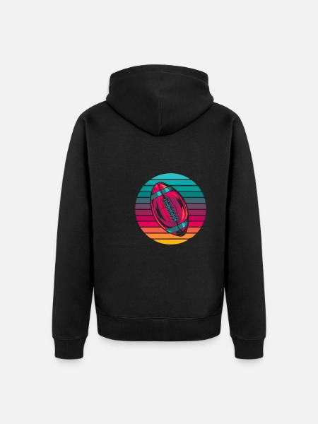 American football - Unisex Premium Organic Zip Hoodie - black