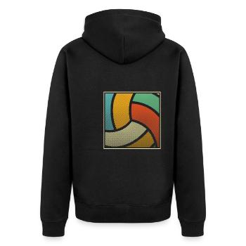 Volleyball Volleyballer - Unisex Premium Bio Zip Hoodie - Schwarz - Hinten - Nico (187cm)