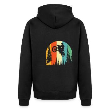 Mx Motocross Dirt Bike - Unisex Premium Bio Zip Hoodie - Schwarz - Hinten - Nico (187cm)