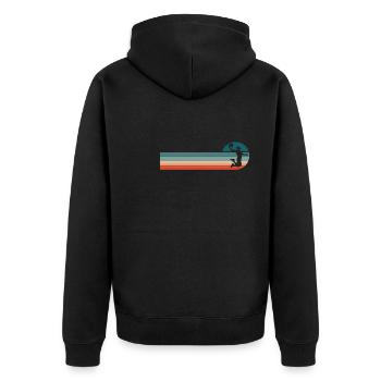 Basketball Basketballer - Unisex Premium Bio Zip Hoodie - Schwarz - Hinten - Nico (187cm)