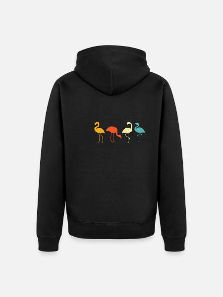 Flamingo - Unisex Premium Organic Zip Hoodie - black