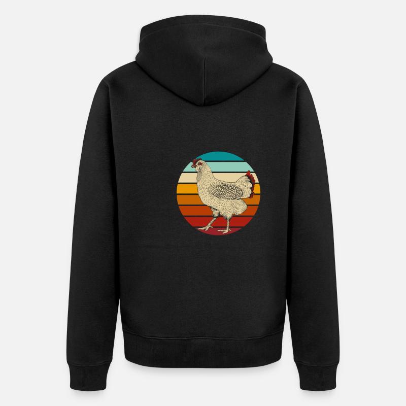 Poule de poulet - Veste à capuche bio Premium Unisexe - noir