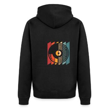 Collectionneur de disques vinyles - Veste à capuche bio Premium Unisexe - noir - Dos - Nico (187cm)