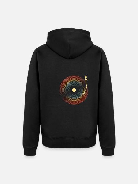 Collectionneur de disques vinyles - Veste à capuche bio Premium Unisexe - noir