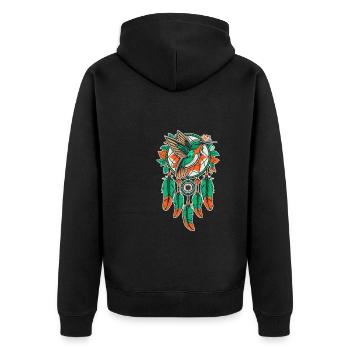 Hummingbird Dreamcatcher Bird - Unisex Premium Organic Zip Hoodie - black - Back - Nico (187cm)