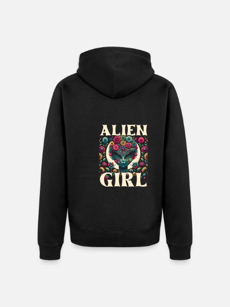 Alien Außerirdischer Alien Girl - Unisex Premium Organic Zip Hoodie - black