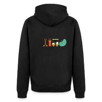 Golf Golfer Golfen - Unisex Premium Bio Zip Hoodie - Schwarz - Hinten - Nico (187cm)