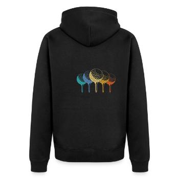 Golf Golfer Golfen - Unisex Premium Bio Zip Hoodie - Schwarz - Hinten - Nico (187cm)