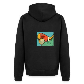 Golf Golfer Golfen - Unisex Premium Bio Zip Hoodie - Schwarz - Hinten - Nico (187cm)