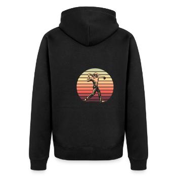 Golf Golfer Golfen - Unisex Premium Bio Zip Hoodie - Schwarz - Hinten - Nico (187cm)