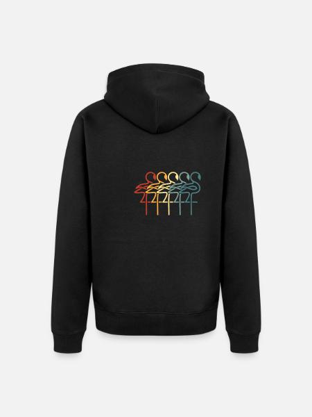 Flamingo - Unisex Premium Organic Zip Hoodie - black