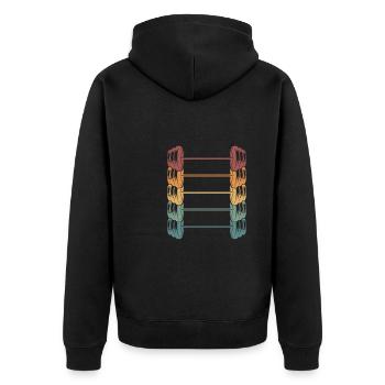 Fitness - Unisex Premium Organic Zip Hoodie - black - Back - Nico (187cm)