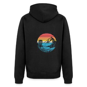 Frisbee Golf Disc Golf - Unisex Premium Bio Zip Hoodie - Schwarz - Hinten - Nico (187cm)