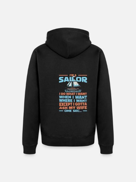 Sailing, Sailing, Sailboat - Unisex Premium Organic Zip Hoodie - black