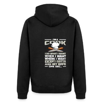 Koch Kochen - Unisex Premium Bio Zip Hoodie - Schwarz - Hinten - Nico (187cm)