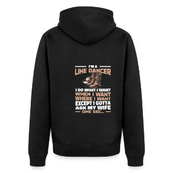 Line Dance - Unisex Premium Bio Zip Hoodie - Schwarz - Hinten - Nico (187cm)