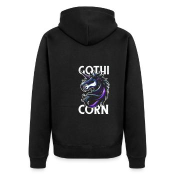 Gothic Unicorn Gothicorn - Unisex Premium Organic Zip Hoodie - black - Back - Nico (187cm)